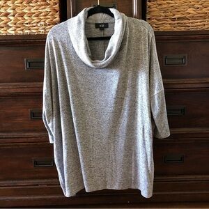 AGB grey heather lightweight cowl neck sweater in size XL